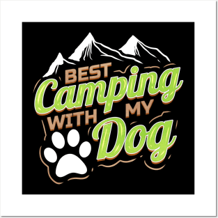 Logo For Dog Lovers With Paw On Camping Posters and Art